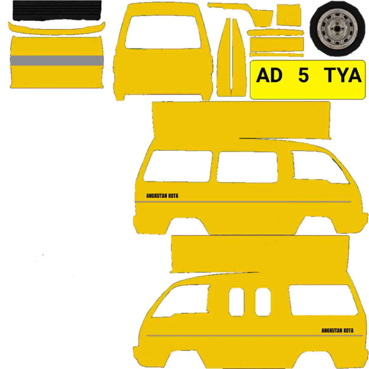 14. Livery Angkot Angkutan Kota Kuning