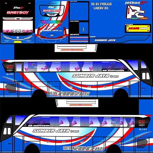 4. Livery BUSSID Sumber Jaya JB SHD2+ BabyBoy