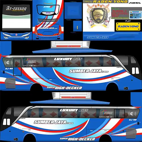 7. Livery BUSSID Sumber Jaya SHD Raden Yono