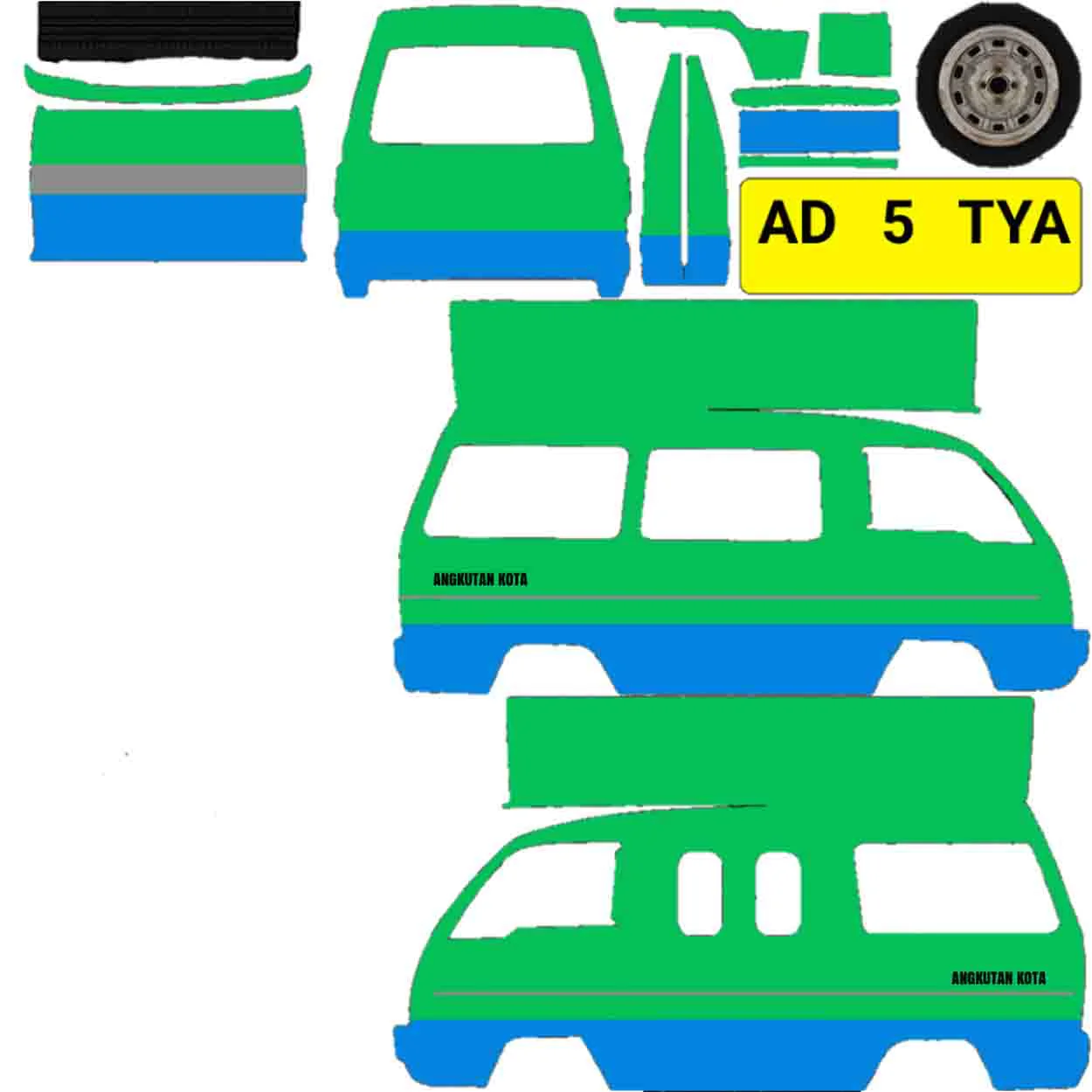 9. Livery Angkot Angkutan Kota Hijau