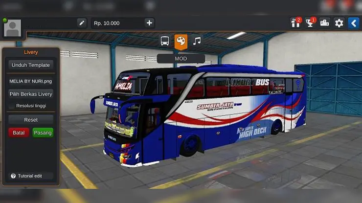 Cara Pasang Livery BUSSID Sumber Jaya