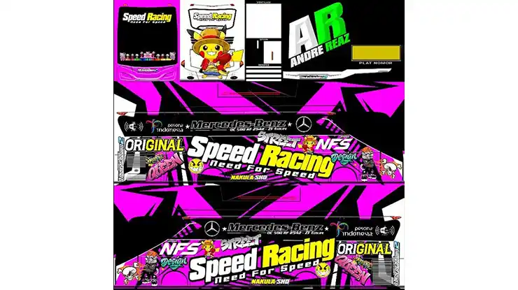 Livery 3D Full Stiker Speed Racing Mercy